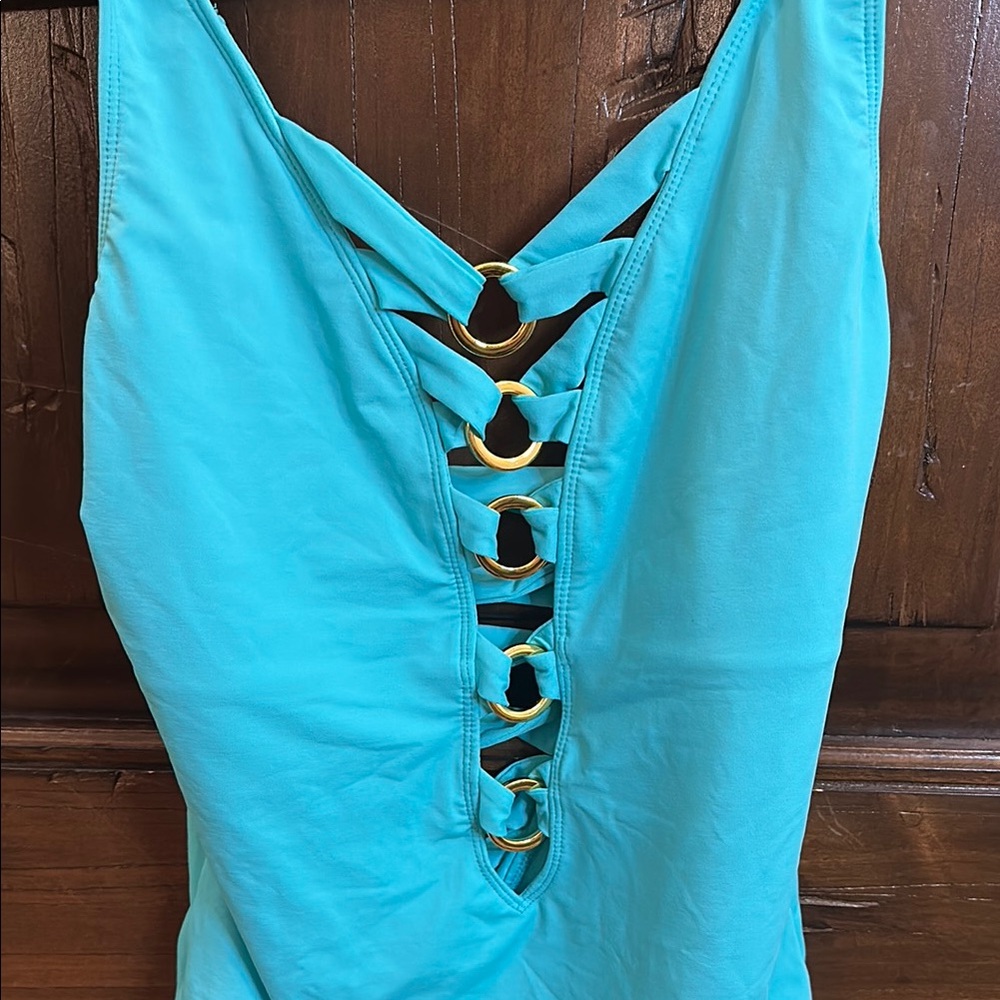 LINI Blue One-Piece Swimsuit with Classic Tank Design - Picture 8 of 10
